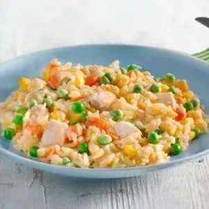 Regenbogenreis mit Hühnchen