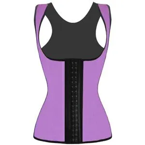Ohyeah 4 Steel Bones Latex Corset Vest Waist Cincher Body Shaper Lila 4XL