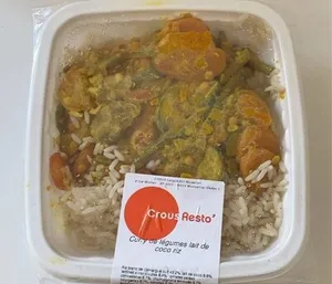 Curry de légumes lait de coco riz