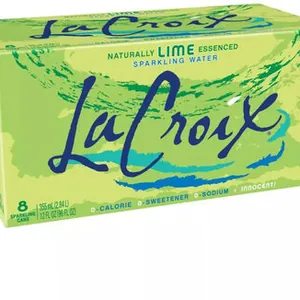 Natural lime flavored sparkling water, lime