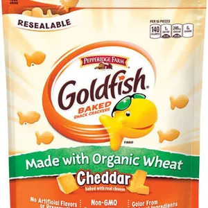 Made with organic wheat cheddar crackers