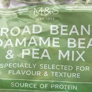 Broad beans Edamame bran a d pea mix