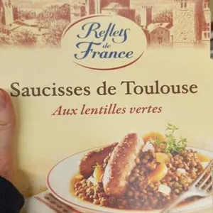 Saucisses de Toulouse aux lentilles vertes