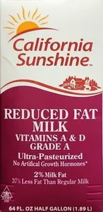 Reduced fat milk