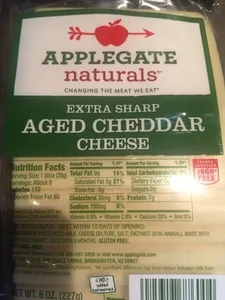 Applegate, extra sharp aged cheddar cheese