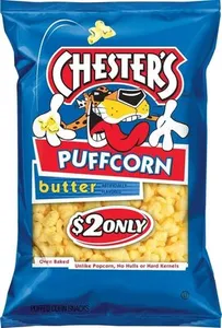 Puffcorn butter puffed corn snacks