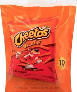Crunchy cheese flavored snacks