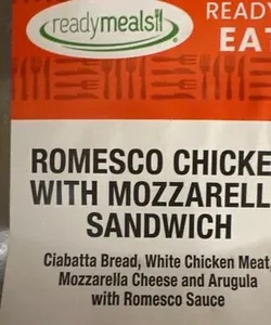 ROMESCO chicken with mozzarella sandwich