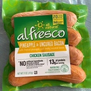 Pineapple and uncured bacon chicken sausage