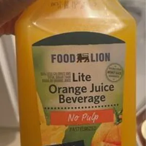 Lite orange juice beverage