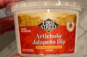 First street artichoke jalapeno dip