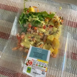 Crayfish mango rice salad