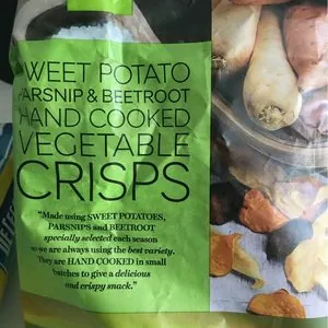 Sweet potato pardnip &beetroot hand cooked vegetable crisps