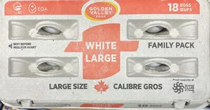 18 Large Eggs, white.