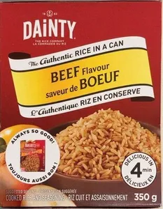 Riz en conserve à saveur de boeuf