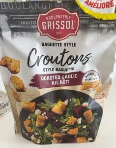 Roasted garlic croutons