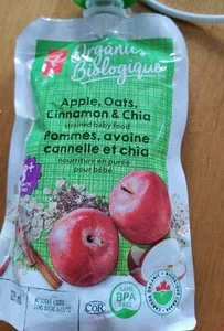Pomme , avoine , cannelle et chia Nourriture en purée pour bébé