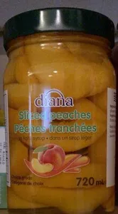 Pêches tranchées dans un sirop leger