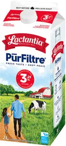 Lait homogénéisé - PūrFiltre - 3.25 % M.G. - Goût Frais