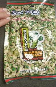 Roasted wasabi green peas