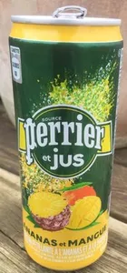 Perrier et jus ananas et mangue