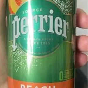 Peach flavored carbonated mineral water