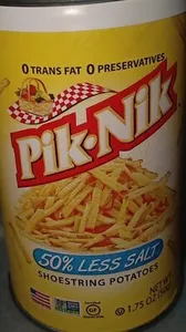 Pik-nik 50% less salt shoestring potatoes