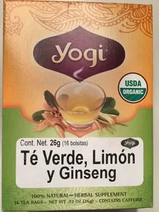 Té verde, limon y ginseng