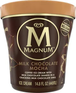 Milk chocolate mocha coffee ice cream with milk