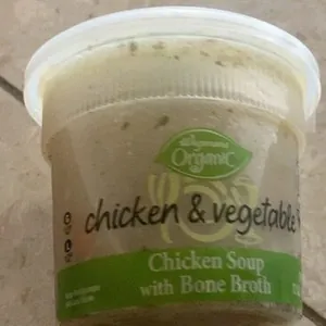 Chicken and vegetable bone broth soup