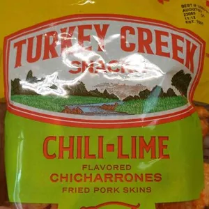 Chili-lime fried pork skins