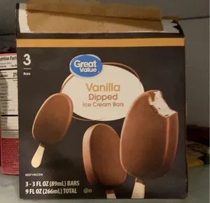 Vanilla dipped ice cream bars