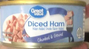 Great value diced ham water added smoke flavor