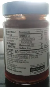 O organics, organic preserve, strawberry