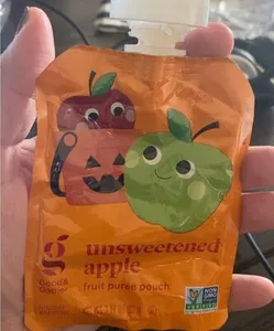 Unsweetened apple fruit purée pouch