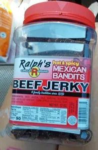 Ralph's hot and spicy Mexican bandits beef jerky