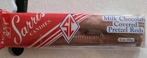 Milk chocolate covered Pretzel rods