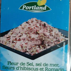 Fleurs de sel, sel de mer, fleurs d'hibiscus et Romarin