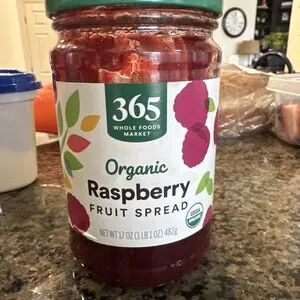 Organic raspberry conserve, raspberry