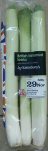 British trimmed leeks