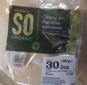 Sainsbury's So Organic Cherry on the Vine Tomatoes