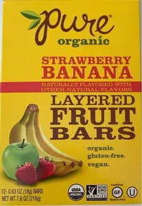 Strawberry banana layered fruit bars