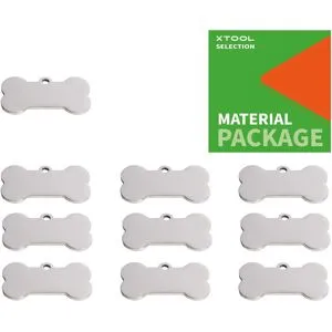 xTool Bone-Shaped Stainless Steel Dog Tag - 10 pcs