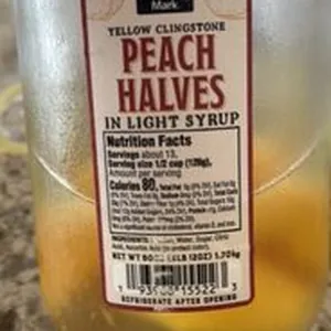 Yellow Clingstone Peach Halves in Light Syrup