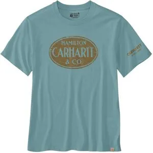 Carhartt HAMILTON GRAPHIC S/S T-SHIRT, M, SUMMER BLUE