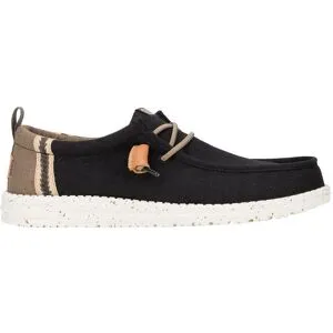 HEY DUDE Wally Summer Linen Herr, 43, Black/Walnut