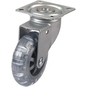 Swede-Wheel Länkhjul 75 mm med platta 60x60 mm, inline-hjul, lackad bygel