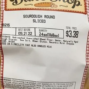 Sourdough round sliced