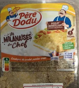 Escalopes de poulet panées crues