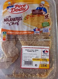 Escalopes de poulet panées crues